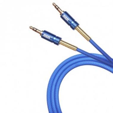 Шнур - Аудио кабель AUX 3.5 мм R2 резиновый с пружинкой (синий) 1М купить в Абинске